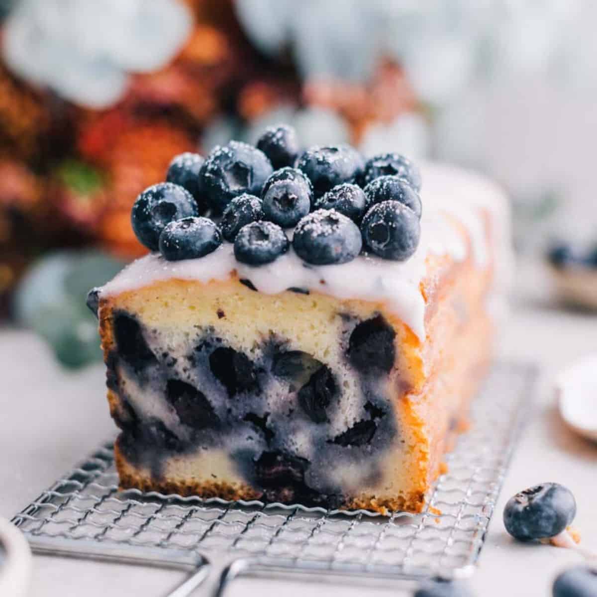 Blueberry Ricotta Pound Cake with Cream Cheese Icing