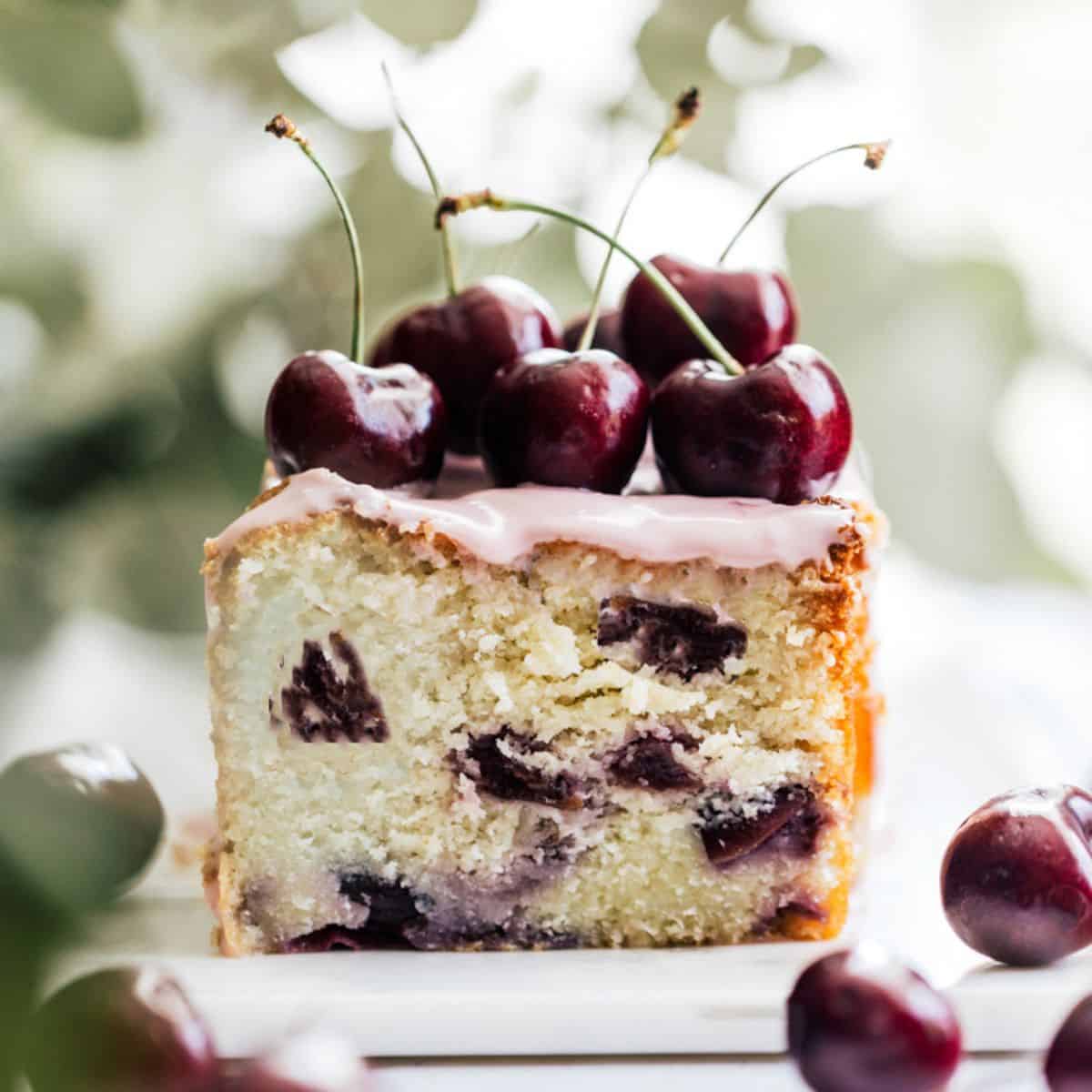 Cherry Ricotta Pound Cake with Cream Cheese Icing