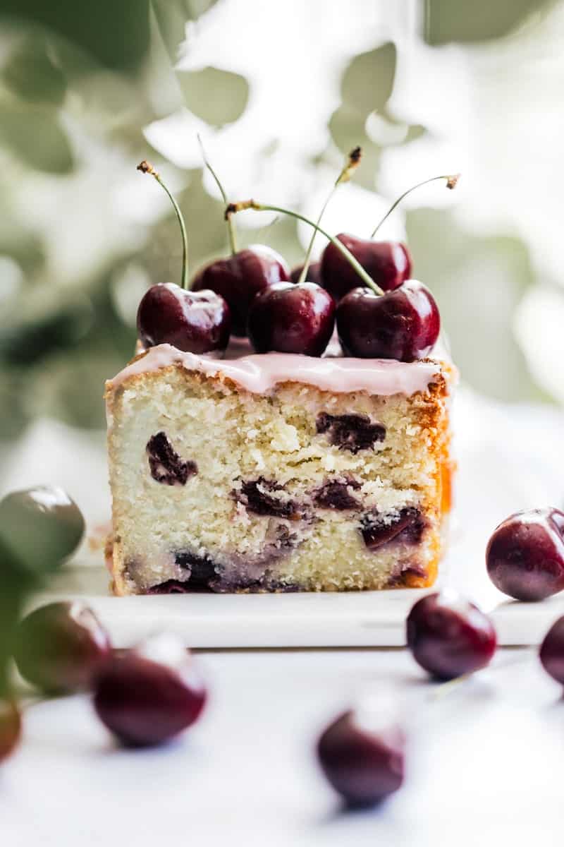 Cherry Ricotta Pound Cake with Cream Cheese Icing