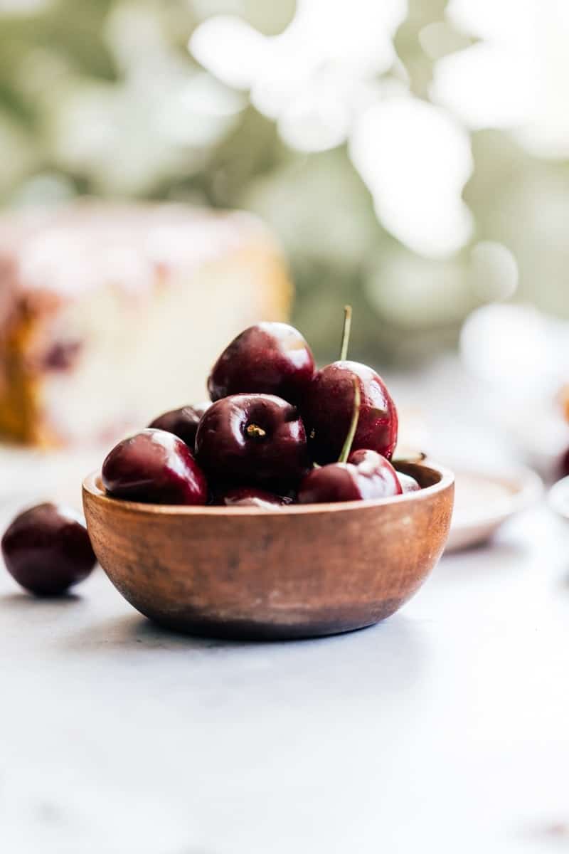 Cherries for Cherry Ricotta Pound Cake with Cream Cheese Icing