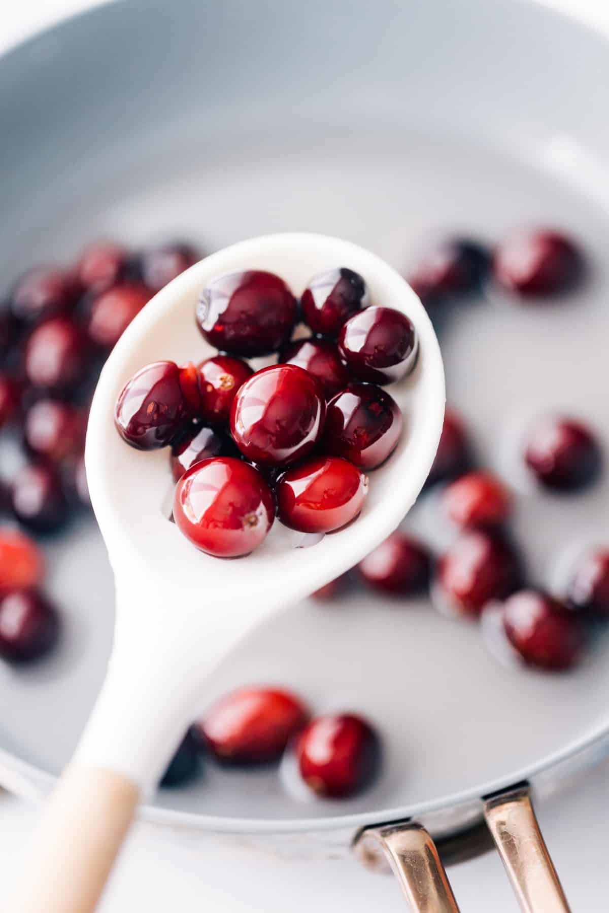 Berries covered in simple syrup.