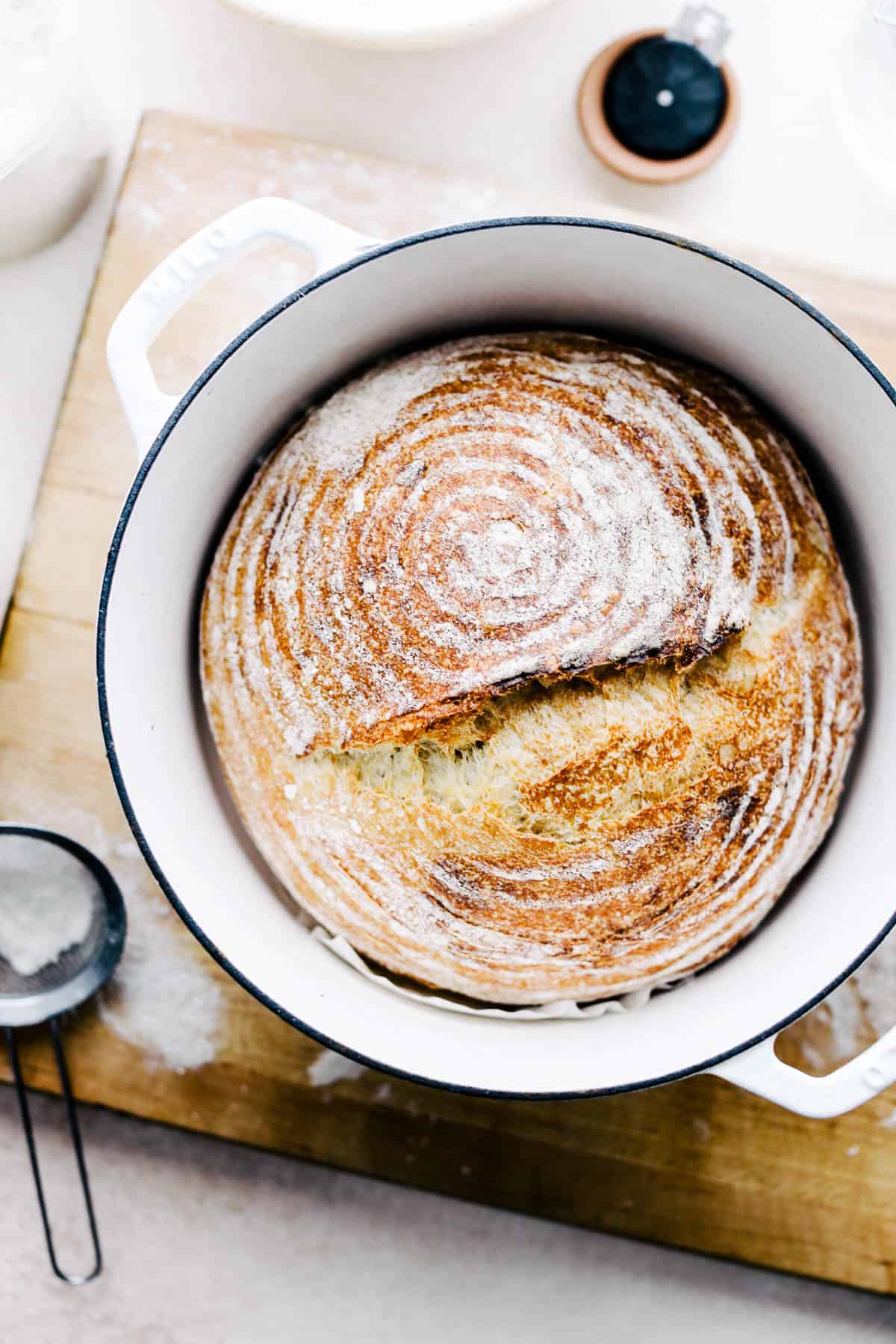 Sourdough Bread made in a dutch oven.