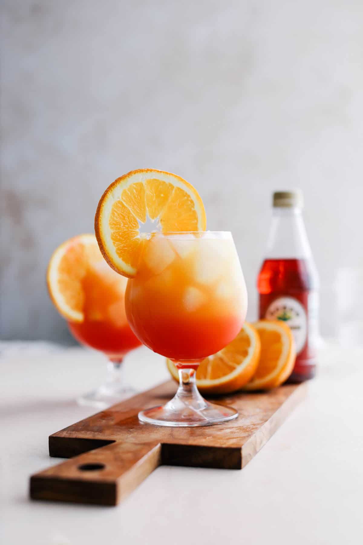 Vodka Sunrise cocktail in a glass.