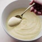 Spoonful of pastry cream.